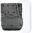 Bumberry Reusable Cloth Diaper For Adults "SML" (Waist Size 28-36 inch) Senior Washable for Older Men & Women with 1 Wet Free Four Layer Inserts for Day & Night Incontinence & Bedwetting, (Ash)