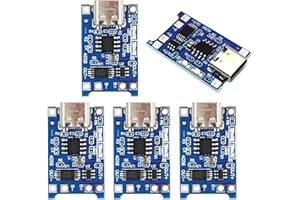 Hayatec Lithium battery charging PCB Module - 5V 1A TypeC USB Battery Charger Board with TP4056 Chipset - Single Cell 18650 Charging Module for TP4056 Module (Pack of 5)