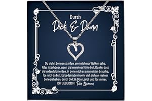 22Feels Echt Silber 925 - Originelle Schmucksets für Ehefrauen - Herz Halsketten mit Botschaftskarten Made In Germany