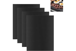 XATGIOUY 4 Piezas Alfombrillas Silicona para Horno de 40 x 50 cm, Protector Fondo Horno, Protector Salpicaduras Horno, para Hornos de Gas y Eléctricos, Microondas y BBQ, Lavable y Fácil de Limpiar