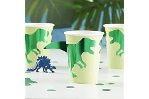 Ginger Ray Partybecher mit Schwanz, Dinosaurier, Grün, 8 Stück