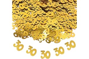 PROBUK Coriandoli Compleanno In Oro 15g, 30 Anni Compleanno Coriandoli, Oro Coriandoli Paillettes, Per La Decorazione Della Tavola Di Festa Anniversario (Numero 30)