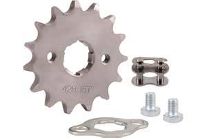 WOOSTAR Motorcycle 428-15T Front Sprocket 20mm Replacement for 50cc 70cc 90cc 110cc 125cc Dirt Pit Bike Mini Bike ATV 4 Wheeler Moped