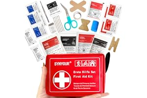 SYNYOUR Mini Första Hjälpen Kit, 83 Stycken Första Hjälpen Väska för Resor Vandring Bil Motorcykel Cykel Hem Arbetsplats Barn, Small First Aid Kit