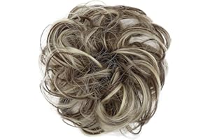 CAISHA Postiche Choucho Avoir Les Cheveux Relevés Avoir Les Cheveux Relevés Volumineux Bouclé Chignon Blond Clair Brun Clair Mix G38A