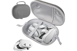 Olycism Funda Compatible con Meta Quest 3S / Quest 3 Accesorios Funda rígida de EVA Bolsa Protectora de Mano para Oculus Quest 3S / Quest 3 Regalo Navidad Regalo para Amiga Regalo Cumpleaños Gris