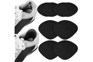 FERENU Riparazione del foro del tallone per sneaker: 4 paia di toppe autoadesive per atleti, corridori, scarpe sportive, tacchi alti, prevenire lo sfregamento del tallone, vesciche, dolori ai piedi (nero)