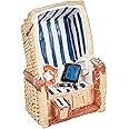 Rayher Wicker Beach Chair Model for Maritime Decorations, Decorative Strandkorb made of Polyresin, 11 cm, 8658800