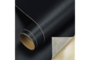 Cahomo ReparacióN De Cuero Parches, Negro Autoadhesivo Parche De Cuero, Parche de reparación de cuero PU de 60 x 300cm, para Sofá, Asiento de Coche, Muebles, Chaquetas, Bolso de(1 Rollo)