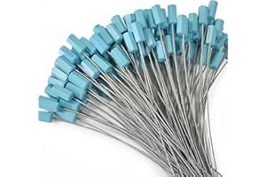 LZBIGNUN 100pcs Numbered Security Cable Seals Tamper-Evident Steel Wire Seal Tags Pull-Tite Metal Wire Seals Self-Locking Shipping Tags (Light Blue)