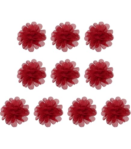 YYCRAFT Deco Poly Mesh Band – 2 Stück à 10 M, 15,2 Cm Breit, Rot Mit Metallic-Glanz
