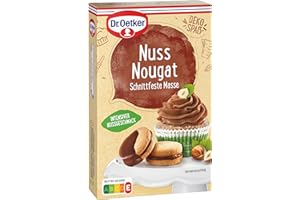 Dr. Oetker Nuss Nougat, 6 x 200 g, schnittfeste Nuss Nougat Masse, intensiver Geschmack nach Nuss, Backzutat für Füllungen & Überzüge von Kuchen, leckere Nascherei, sofort verzehrfertig