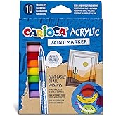 Carioca Akrilik Paint Marker Su Bazli Fır&ccedil;a U&ccedil;lu 10'Lu