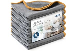 Ekedalen Panni Magic Microfibra Carbonio 400GSM, 6X Asciugamani Senza Aloni Catturapolvere, Strofinacci Pulire Vetri Pavimenti Bagno Casa Cucina Auto Moto, Stracci Pulizia Riutilizzabili, Arancione