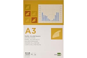 Bloc papel milimetrado liderpapel encolado 297x420mm 50 hojas 80g/m2