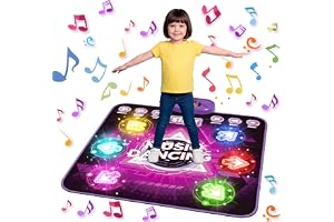 Musikdansmatta för barn,6 ljusknappar,flera spellägen,3–12 år,present | Spelar musik från mobilen och tränar reaktion, minne och rytmkänsla. Passar pojkar och flickor som födelsedagspresent.