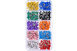 Bkrdty Chinchetas de Mapa 500 Piezas Vistoso Pines de Empuje con Cabezas Redondas de Plástico y Puntos de Aguja de Acero para Hogar Escuela y Uso Oficina