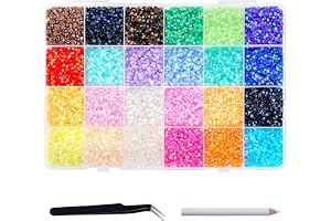 9 600 st strasstenar för naglar, 24 färger 5 mm glitterstenar för pyssel, runda glitterstenar med pincett och penna, bedazzle