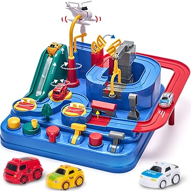 Circuit Voiture Enfant - Jouets Camion Enfant - Piste De Course - ABS Sûr Et Respectueux De L