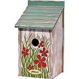 Bunter Nistkasten mit Blumenmuster, dekoratives Vogelhaus zum Aufhängen