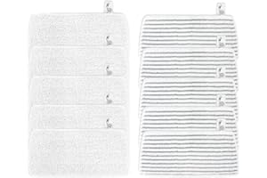 10 Stück für Vileda Steam PLUS XXL Dampfreiniger Ersatzbezüge, Waschbar Mikrofaser Ersatzbezug Kompatibel mit Vileda Steam XXL Dampfreiniger - für Vileda Dampfreiniger Ersatzbezüge (5 Grau + 5 Weiß)