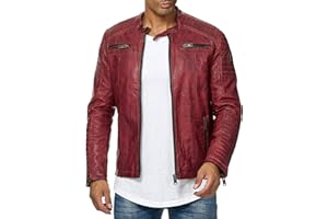 REDBRIDGE Red Bridge Uomo Giubbotto Manica Lunga Finta Pelle Biker Casuale Cotone Moda Giacca