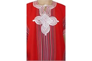 NEOCALIN Gandoura Caftan Femme en Coton de Qualité Supérieure - Style Marrakech Bohème, Taille Standard