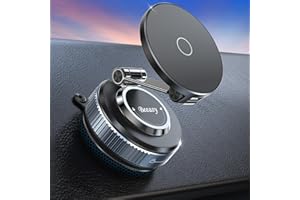 Beeasy Porta Cellulare Auto per Magsafe, Supporto Magnetico Cellulare Auto con Ventosa e N56 Magneti, 360° Rotazione Supporto Telefono, Portatelefono da Automobile per iPhone 17 16 15 14 13 12 Pro Max