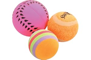 Zolux Pack de 3 Balles Jouets Mêlées pour Chat 4 cm