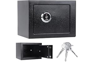 ALRIGHT Allright Möbeltresor Doppelbartschloss Tresor mit Schlüssel 6.4L Dokumententresor Geldschrank Sicherheitsstufe Safe 23 x 17 x 17.3 cm