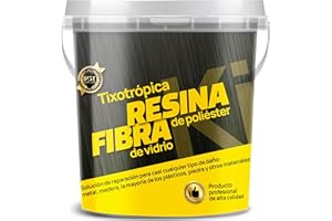 IK SIKD Sikd - Fibra de Vidrio y Resina de Poliéster 1kg. Kit Reparación fibra de vidrio con lija. Embarcaciones, Piscinas, Depósitos, Caravanas, Tuberías, Carrocerías Coches, Motos, Esculturas, Moldes