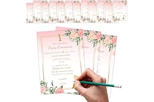 KEÏNELS Inviti Prima Comunione Bambina Originali - 32 Biglietti Partecipazione Invito Prima Comunione Bimba - Kit Prima Comunione Originale
