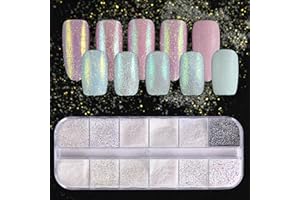 GZSYY Nagel Glitzer Schimmernder Zucker 12 Farben Zucker Glitzerpuder Weiß Nail Pulver Schwarz Nail Art Glitter Pulver