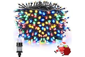 Qedertek Guirlande Lumineuse Sapin Noel, 20M 200 LED Multicolore Guirlande Lumineuse Électrique, Guirlande Lumineuse Exterieur pour Arbres de Noël, 8 Modes, Minuterie et Mémoire, Décoration de noël