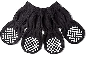 Akopawon - 4 Piezas Calcetines Antideslizantes para Perros y Gatos - Protectores para Patas para Uso en Interior y Control de Tracción con Refuerzo de Goma, Talla S a 4XL para Animales de 1 a 36.0 kg