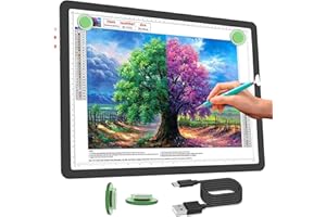 Phylosal Wiederaufladbare A3 LED Lichtpad für Diamantmalerei, ultradünne magnetische Tracing Light Box zum Zeichnen, Diamond Art Light Board mit Seitentaste, Superheller Leuchttisch zum Skizzieren