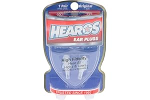 HEAROS High Fidelity Musician Ear Plugs Ultimate in Comfortable and Hearing Protection Professional Musicians Earplugs Noise Cancelling Earplugs for Concerts Motorcyclists Loud Events (1 Pair) White