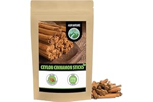 Alpi Nature Ceylon Cinnamon Sticks 250g 8.8 oz, Cinnamon Sticks 80mm, Approx. 29-31 per Bag