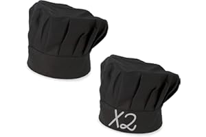 My Custom Style 2 Cappelli Chef Regolabili Cotone Nero 27.5x20 Senza Stampa