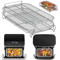 ENSINE Heißluftfritteuse-Einsatz – Stapelbares Gitter Kompatibel Mit Ninja AF500EU & COSORI Dual Blaze 10L