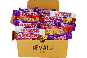 NEVALÜ Caja regalo de Chocolate Nevalu. Mix de Huesitos Original, Blanco, Superchoc, Mini y Tokke Express. Regalo de Cumpleaños, Aniversario o San Valentín.
