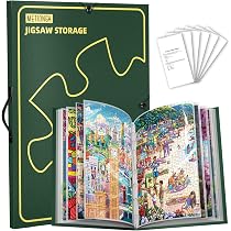 Álbum Organizador Para Puzzles De 1000 Piezas – Carpeta Portátil Con 20 Bolsas, 3 Cierres De Seguridad Y 2 Organizadores Gratis, Protector Antipolvo