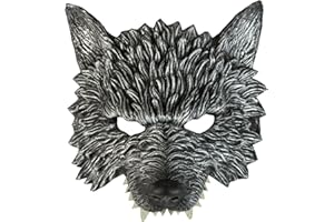 W WIDMANN MILANO Party Fashion - Máscara de lobo sin barbilla, máscara de animal, media máscara, accesorio Halloween, carnaval