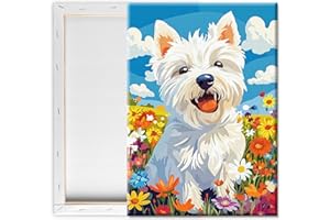 Pavemlo Peinture Par Numero Adulte Avec Cadre Chien - 20x30cm Paint By Numbers, Kit Artistique Facile Pour Débutants Parfait Pour La Décoration Intérieure Et Les Cadeaux Créatifs