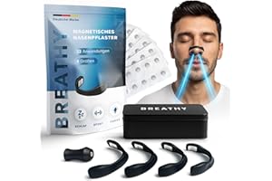 BREATHY Nasenpflaster Magnet (32 Tage) – Nasenpflaster Magnetisch gegen Schnarchen – Starker Kleber aus Deutschland – für freies Atmen, Sport-Performance & mehr Fokus Anti Schnarch Schnarchstopper - S2