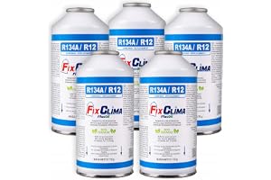 FixClima 5 x bil luftkonditionering gas-påfyllningsset R134a R12 ersättning kylmedel, luftkonditioneringsgas-set för bilar fr