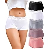 READY TO LOVE Boxer Shorts Women's Cotton Lace Underwear Multipack