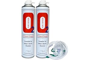 THE OXYGEN STORE Hi Boost Oxygen in A Can 20L (2 x 10L) with Tubing and Mask Portable1 - Great for Sport, Work, Health, Party, Healthy Looking Skin - Increased Concentration and Energy - Made in The UK
