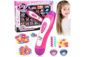 RAXFEKRO Intrecciare i Capelli Macchina Ragazze Set, Fai Da Te Intrecciando i Capelli Aiuto Con i Capelli Perline Glitter, Gioielli Per Capelli Bambini Ragazze Per i Bambini Da 5-12 Anni