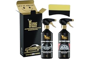 King of Sheen Wheel Care Kit - Eco Tyre Shine and Universal Wheel Cleaner + Tyre Dressing Sponge